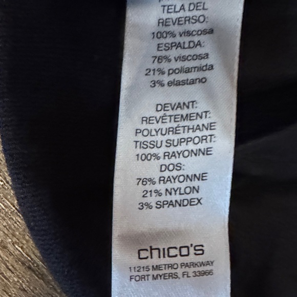 Chico's Black 1.5 Petite Faux Leather Mixed R/N/S Pants - Picture 7 of 7